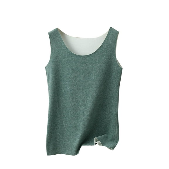 Thermal Tank Tops for Women Fleece Lack Hem Sleeveless Underwear Scoop Neck Warm Camisole Base Layer Vest