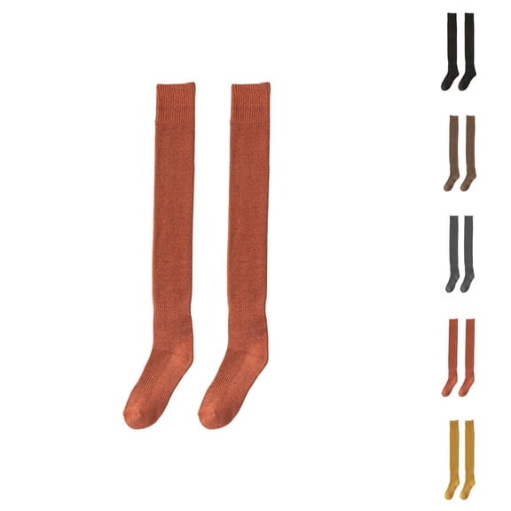 Thermal Terry Long Compression Socks for Women – Soft Cotton Blend Fabric, Cozy and Breathable, Ideal for Indoor Home Wear and Outdoor Cold Weather Activities, Pack of Three