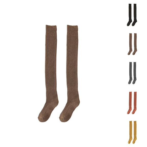 Thermal Terry Long Compression Socks for Women – Soft Cotton Blend Fabric, Cozy and Breathable, Ideal for Indoor Home Wear and Outdoor Cold Weather Activities, Pack of Three