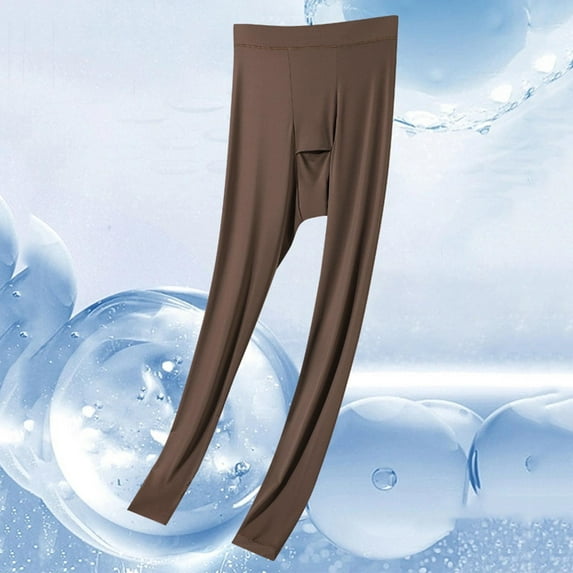 Thermal Tights for Men High Waisted Underwear Pants Mens Casual Solid Color Stretchy Slim Basic Thermals Leggings Pant