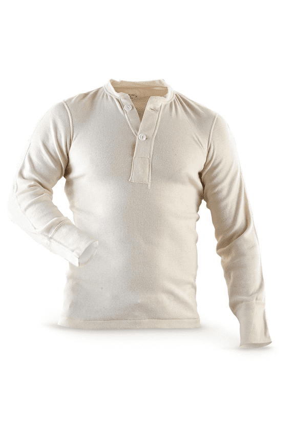 Thermal Top, Wallace Beery Henley Vintage Thermal, Size Medium