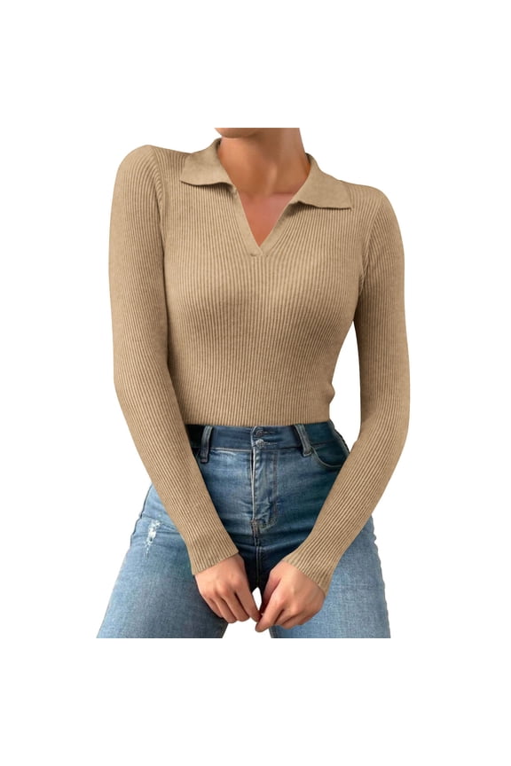 Thermal Tops for Women V Neck Long Sleeve Tops Undershirt Womens Fitted Tops Fall Clothes Womens Base Layer