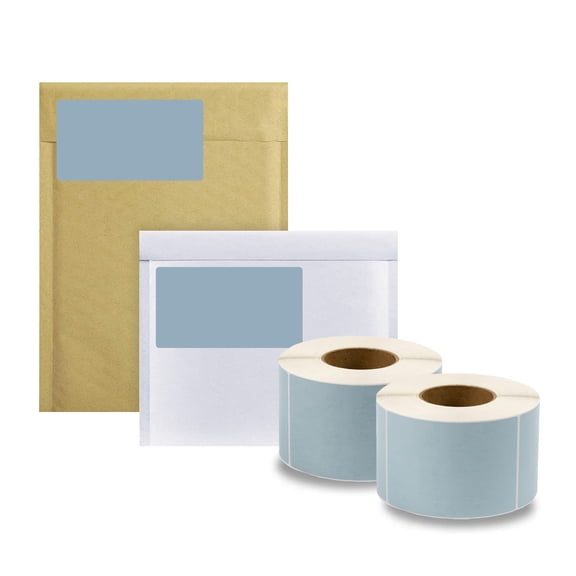 Thermal Transfer Labels Blue Matte Finish Perforated 4000 count 4 x 6 in 3 in Core