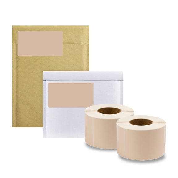 Thermal Transfer Labels Brown Matte Finish Perforated 4000 count 4 x 6 in 3 in Core