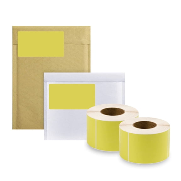 Thermal Transfer Labels Chartreuse Matte Finish Perforated 4000 count 4 x 6 in 3 in Core