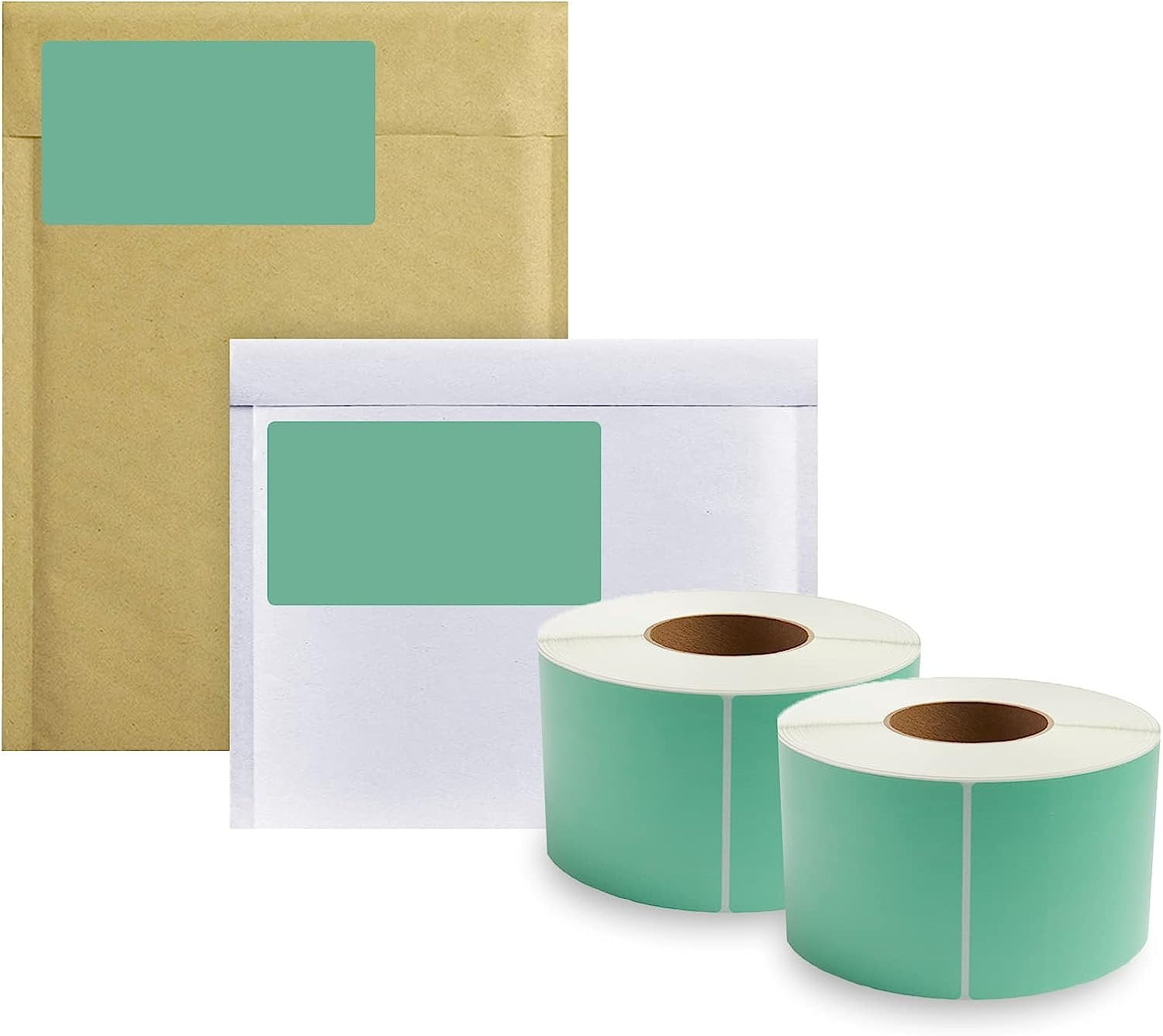 Thermal Transfer Labels 4 x 6", Pack of 4000 Green Thermal Shipping