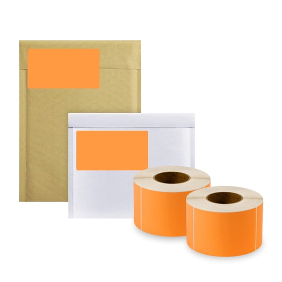 Thermal Transfer Labels Orange Matte Finish Perforated 4000 count 4 x 6 in 3 in Core