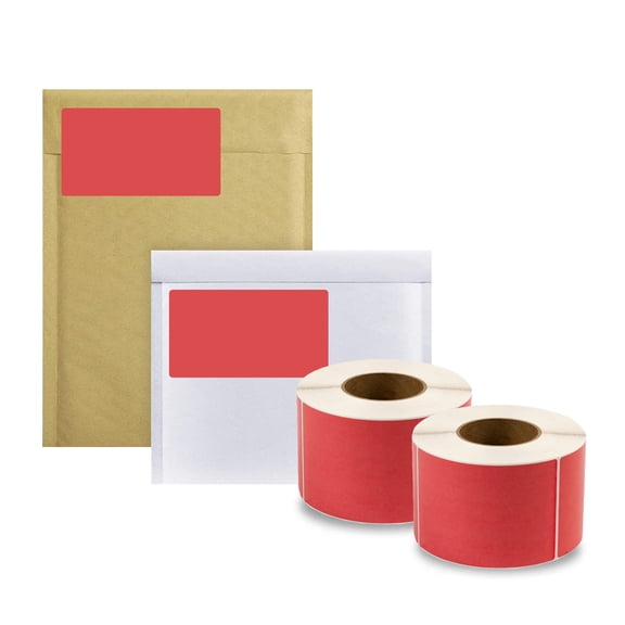 Thermal Transfer Labels Red Matte Finish Perforated 4000 count 4 x 6 in 3 in Core