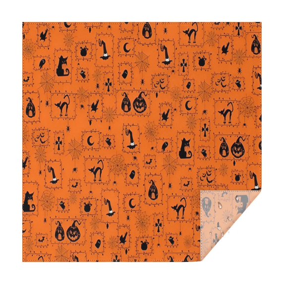Halloween Framed Icons Pattern Square Tablecloth,Waterproof Square Table Cover,Wipeable Spillproof Washable Table Cover for Home Kitchen Party Decor 42"X42"(107x107cm)