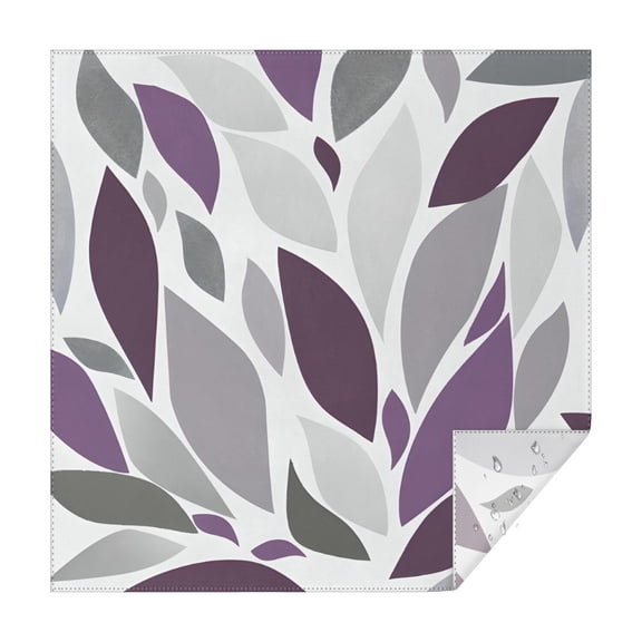 Purple Leaf Pattern Square Tablecloth,Waterproof Square Table Cover,Wipeable Spillproof Washable Table Cover for Home Kitchen Party Decor 42"X42"(107x107cm)