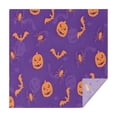 thumbnail image 1 of Purple Halloween Pumpkins Bats and Spiders Square Tablecloth,Waterproof Square Table Cover,Wipeable Spillproof Washable Table Cover for Home Kitchen Party Decor 42"X42"(107x107cm), 1 of 6