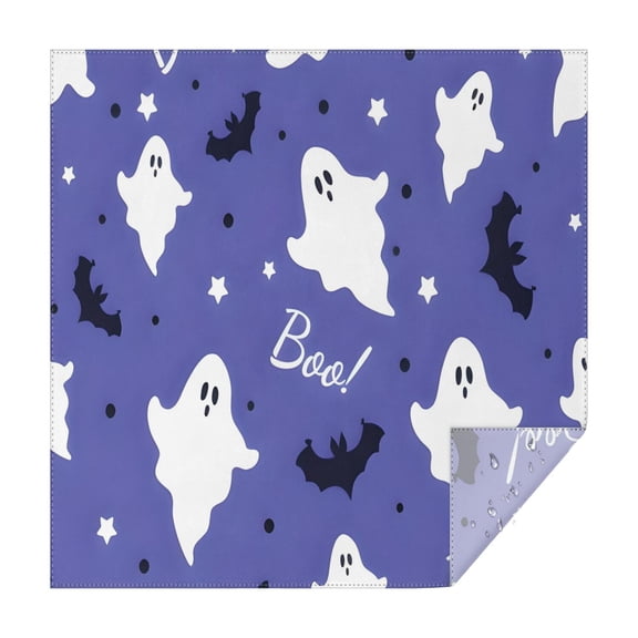 Halloween Ghost Bat Pattern Square Tablecloth,Waterproof Square Table Cover,Wipeable Spillproof Washable Table Cover for Home Kitchen Party Decor 42"X42"(107x107cm)