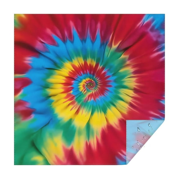 Colorful Tie Dye Mandala Pattern Square Tablecloth,Waterproof Square Table Cover,Wipeable Spillproof Washable Table Cover for Home Kitchen Party Decor 42"X42"(107x107cm)