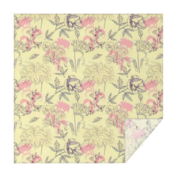Pioneer Flower Floral Print Pattern Square Tablecloth,Waterproof Square Table Cover,Wipeable Spillproof Washable Table Cover for Home Kitchen Party Decor 42"X42"(107x107cm)