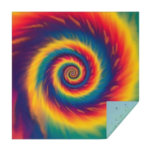 Colorful Rainbow Tie Dye Spiral Pattern Square Tablecloth,Waterproof Square Table Cover,Wipeable Spillproof Washable Table Cover for Home Kitchen Party Decor 52"x52"(132x132cm)