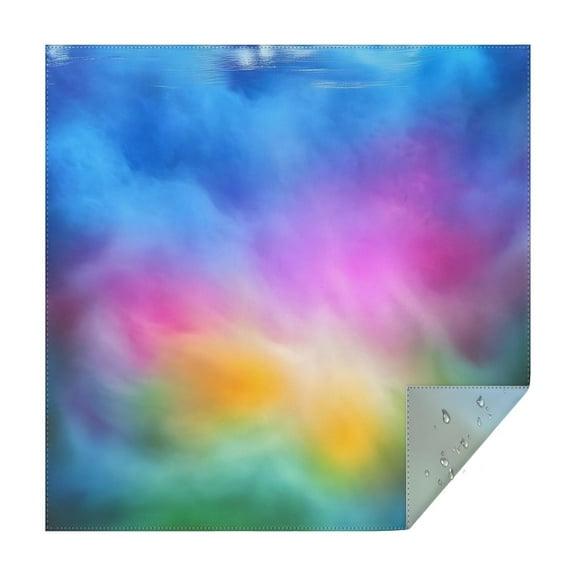 Rainbow Tie Dye Cloud Pattern Square Tablecloth,Waterproof Square Table Cover,Wipeable Spillproof Washable Table Cover for Home Kitchen Party Decor 60"x60"(152x152cm)