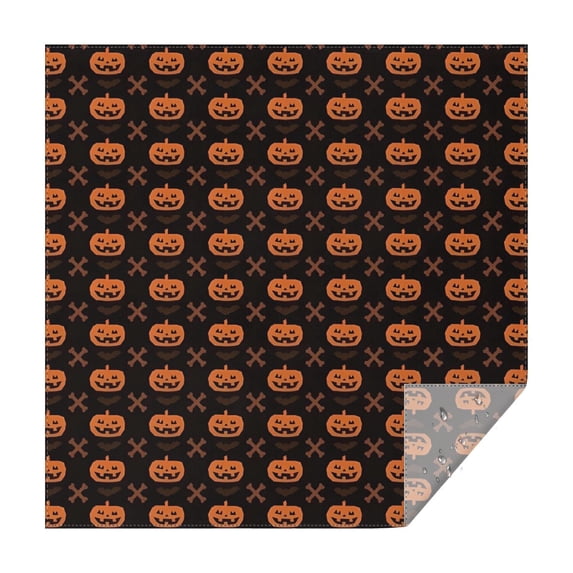 Halloween Pumpkin & Bones Pattern Square Tablecloth,Waterproof Square Table Cover,Wipeable Spillproof Washable Table Cover for Home Kitchen Party Decor 60"x60"(152x152cm)