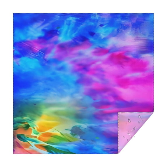 Colorful Tie Dye Pattern Square Tablecloth,Waterproof Square Table Cover,Wipeable Spillproof Washable Table Cover for Home Kitchen Party Decor 52"x52"(132x132cm)
