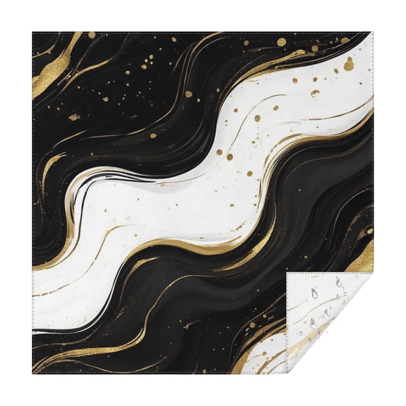 Black White Gold Marble Pattern Square Tablecloth,Waterproof Square Table Cover,Wipeable Spillproof Washable Table Cover for Home Kitchen Party Decor 60"x60"(152x152cm)