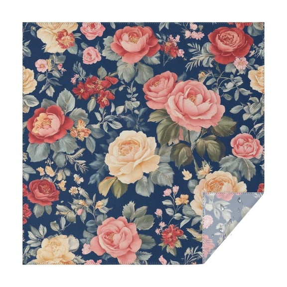 Pioneer Flower Floral Print Pattern Square Tablecloth,Waterproof Square Table Cover,Wipeable Spillproof Washable Table Cover for Home Kitchen Party Decor 42"X42"(107x107cm)