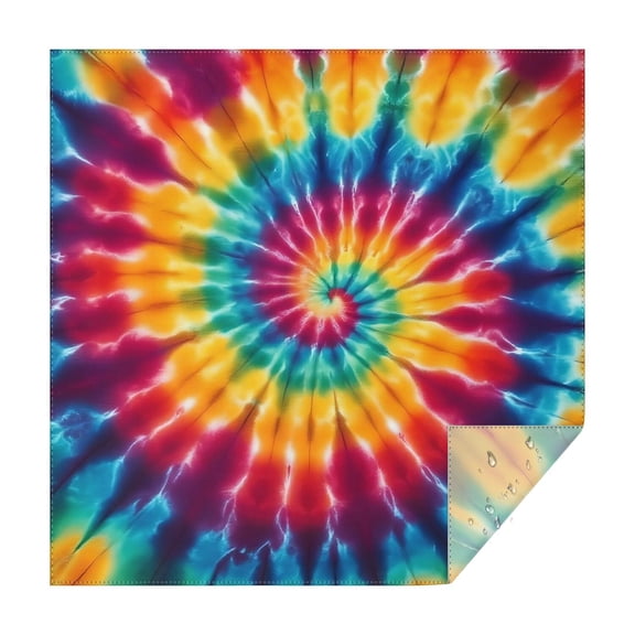 Colorful Tie Dye Spiral Pattern Square Tablecloth,Waterproof Square Table Cover,Wipeable Spillproof Washable Table Cover for Home Kitchen Party Decor 42"X42"(107x107cm)