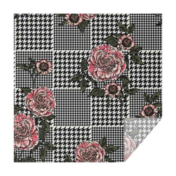 Pioneer Flower Floral Print Pattern Square Tablecloth,Waterproof Square Table Cover,Wipeable Spillproof Washable Table Cover for Home Kitchen Party Decor 42"X42"(107x107cm)