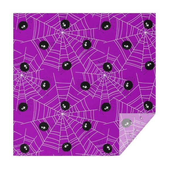 Cute Spider Web Halloween Pattern Square Tablecloth,Waterproof Square Table Cover,Wipeable Spillproof Washable Table Cover for Home Kitchen Party Decor 42"X42"(107x107cm)