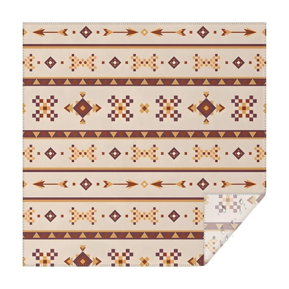 Brown Ethnic Arrow Pattern Square Tablecloth,Waterproof Square Table Cover,Wipeable Spillproof Washable Table Cover for Home Kitchen Party Decor 60"x60"(152x152cm)