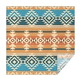 thumbnail image 1 of Brown Ethnic Geometric Pattern Square Tablecloth,Waterproof Square Table Cover,Wipeable Spillproof Washable Table Cover for Home Kitchen Party Decor 42"X42"(107x107cm), 1 of 6
