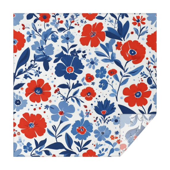 Pioneer Flower Floral Print Pattern Square Tablecloth,Waterproof Square Table Cover,Wipeable Spillproof Washable Table Cover for Home Kitchen Party Decor 42"X42"(107x107cm)
