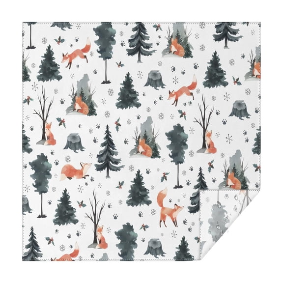 Multicolor Christmas Forest Pattern Square Tablecloth,Waterproof Square Table Cover,Wipeable Spillproof Washable Table Cover for Home Kitchen Party Decor 60"x60"(152x152cm)