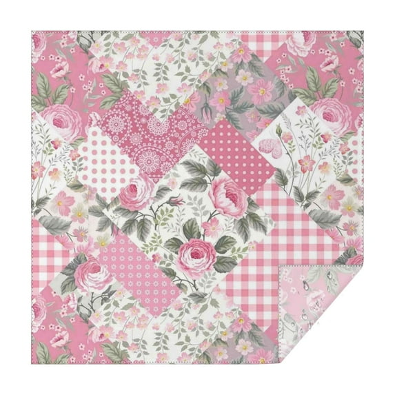 Pioneer Flower Floral Print Pattern Square Tablecloth,Waterproof Square Table Cover,Wipeable Spillproof Washable Table Cover for Home Kitchen Party Decor 42"X42"(107x107cm)