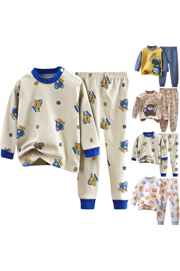 Thermal Underwear for Kids Boy and Girl Print Side Buckle Thermals Long Johns Underwear Base Layer for Cold Weather Skiing Basic Long Sleeve Shirts for Children Toddler Thermal Underwear Set