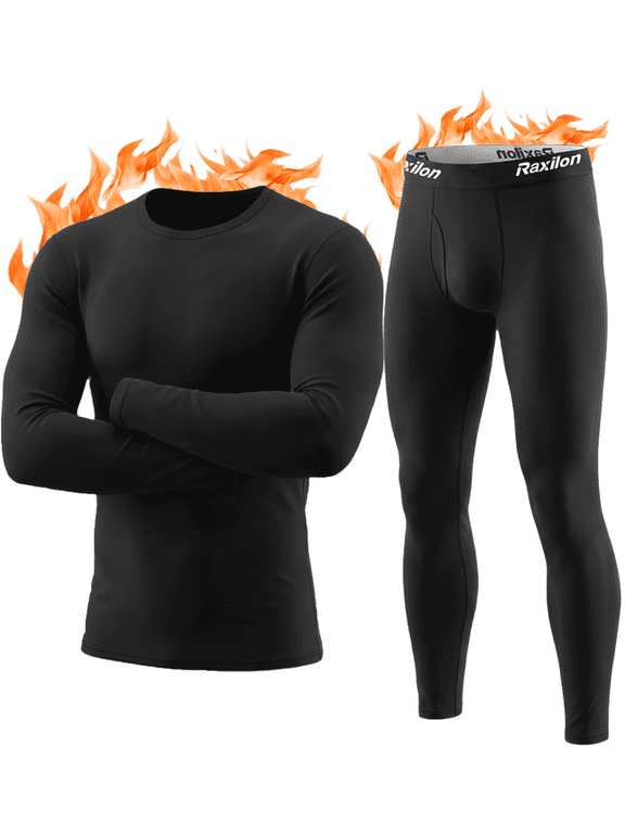 Thermal Underwear Long Johns for Men Fleece Lined Base Layer Tops and Bottoms Set Cold Weather Clothing Gear Winter Gift