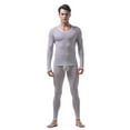 thumbnail image 1 of Thermal Underwear for Men 2 Piece Set Cold Weather Ultra Thin Ice Silk Long Johns Long Sleeve Tight Winter Warm Base Layer, 1 of 2