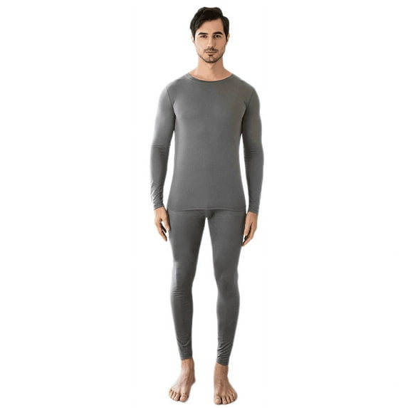Thermal Underwear Men's Autumn And Winter Base Slim Breathable High Elasticity Warm Underwear Set Autumn Clothing And Autumn Pants Two-piece Set Gray XXXL