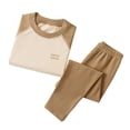 thumbnail image 1 of Thermal Underwear Set for Boys Girls Long Johns Fleece Lined Kids Base Layer Thermals Sets Boy Coffee 12-13 Years, 1 of 5