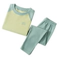 thumbnail image 1 of Thermal Underwear Set for Boys Girls Long Johns Fleece Lined Kids Base Layer Thermals Sets Boy Green 4-5 Years, 1 of 5