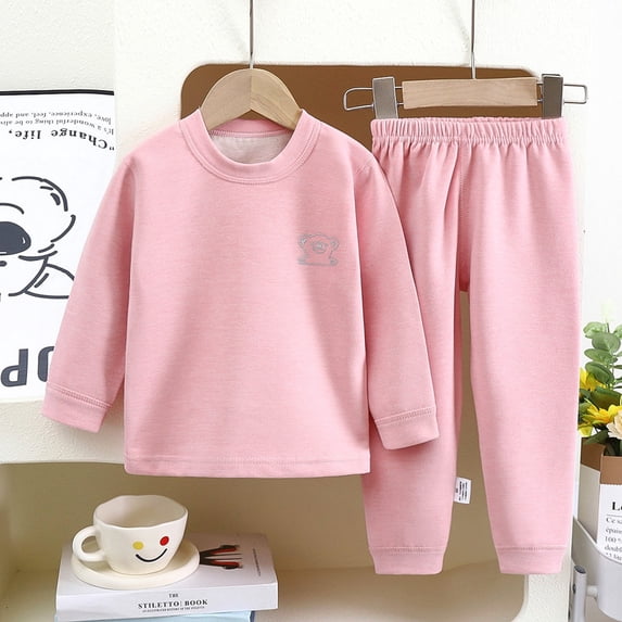 Thermal Underwear Set for Girls Comfortable and Stylish Long Sleeve Crew Neck Tops and Trousers Ideal for Winter Activities