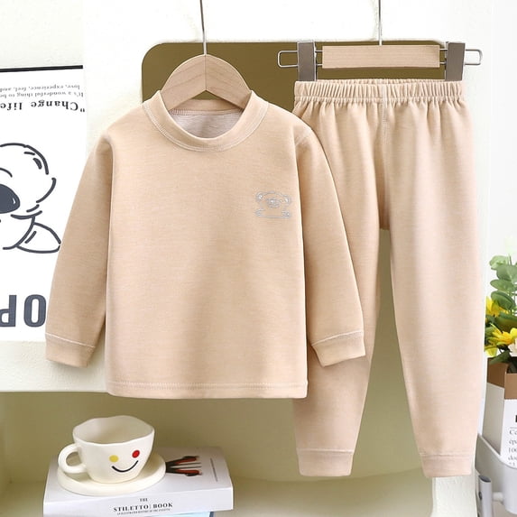 Thermal Underwear Set for Girls Comfortable and Stylish Long Sleeve Crew Neck Tops and Trousers Ideal for Winter Activities