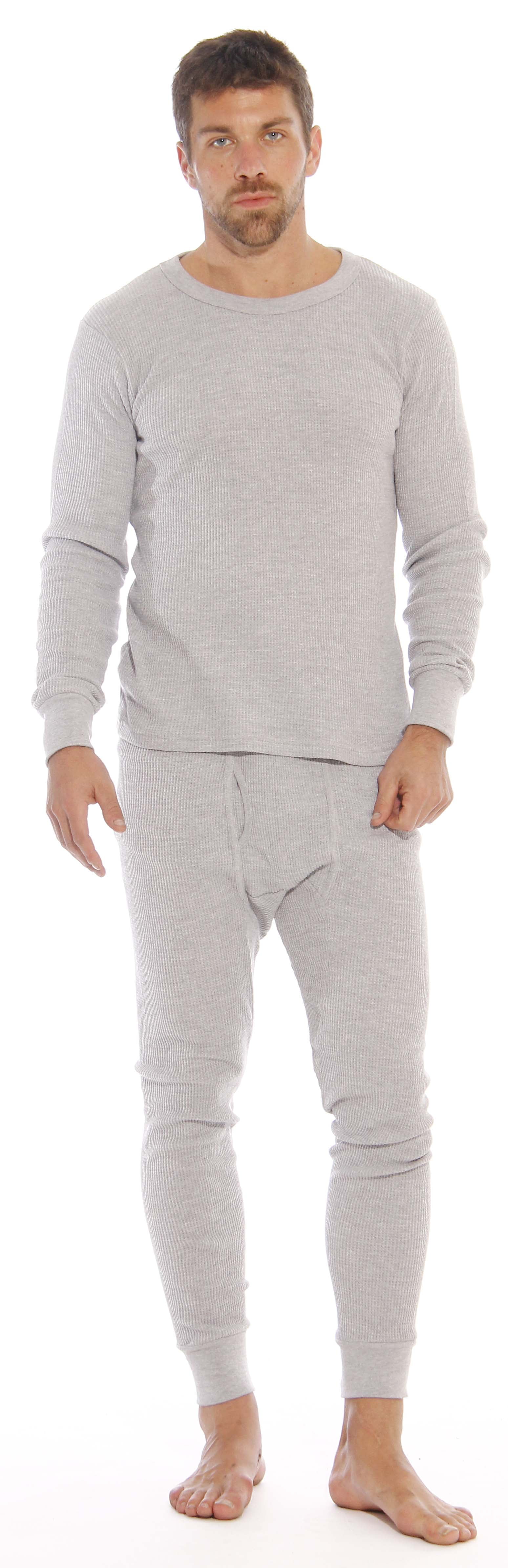Thermal Underwear Set for Men (Grey, Large)