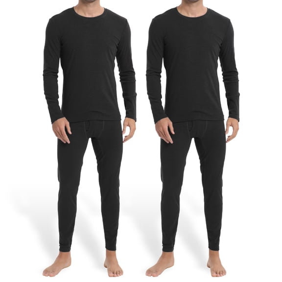 Thermal Underwear Set for Men Long Johns Men Base Layer Men Winter Hunting Gear Sport Top Bottom Black 2Set (S - 3XL)
