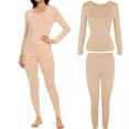 thumbnail image 1 of Thermal Underwear Set for Women Ultra Thin Long Johns Base Layer Top & Leggings, 1 of 6