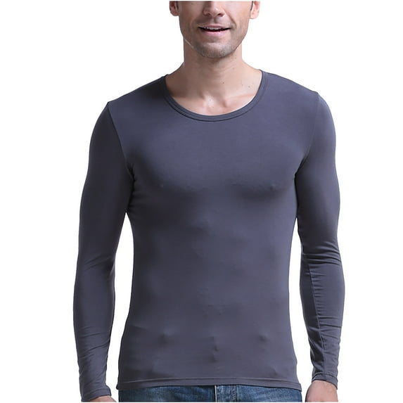 Thermal Underwear Shirt Crewneck Undershirt Long Sleeve Shirts Base Layers Slim Fit Pullover T Shirt