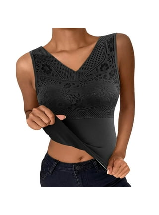 thermal underwear for women Sleeveless Thermal Shirts For Women Crew Neck  Fleece Lined Thermal TankVest WinterSlim Pack Thermal Underwear womens  underwear 