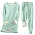 thumbnail image 1 of Thermal Underwear Top Comfortable Women Casual Round Neck Long Sleeved Shirt Thickened Warm Suit for Autumn and Winter Slim Fit, 1 of 9