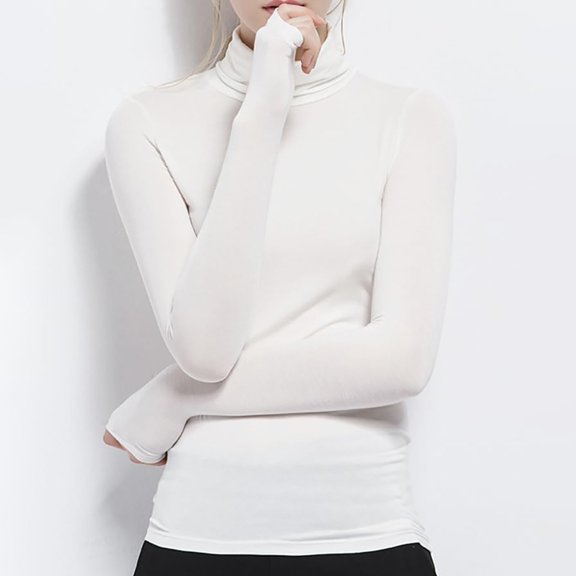 Thermal Underwear Top for Women Basic Lightweight Layering Turtle Neck Long Sleeve Shirt Winter Base Layer