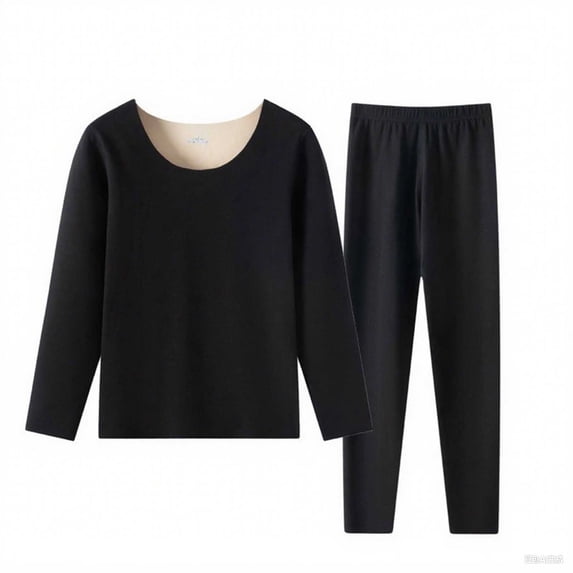 Thermal Underwear Women Long Johns Womens Thermal Underwear Sets Solid Ultra Soft Base Layer Gifts Black XL