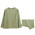 thumbnail image 1 of Thermal Underwear Womens Set Cotton Thermal Tops Winter Leggings Base Layer Ribbed Womens Pyjamas Thermal Clothing Green L, 1 of 5