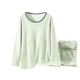 thumbnail image 1 of Thermal Underwear Womens Set Thermal Tops Winter Leggings Base Layer Ribbed Fleece Womens Pyjamas Thermal Clothing Green XL, 1 of 3